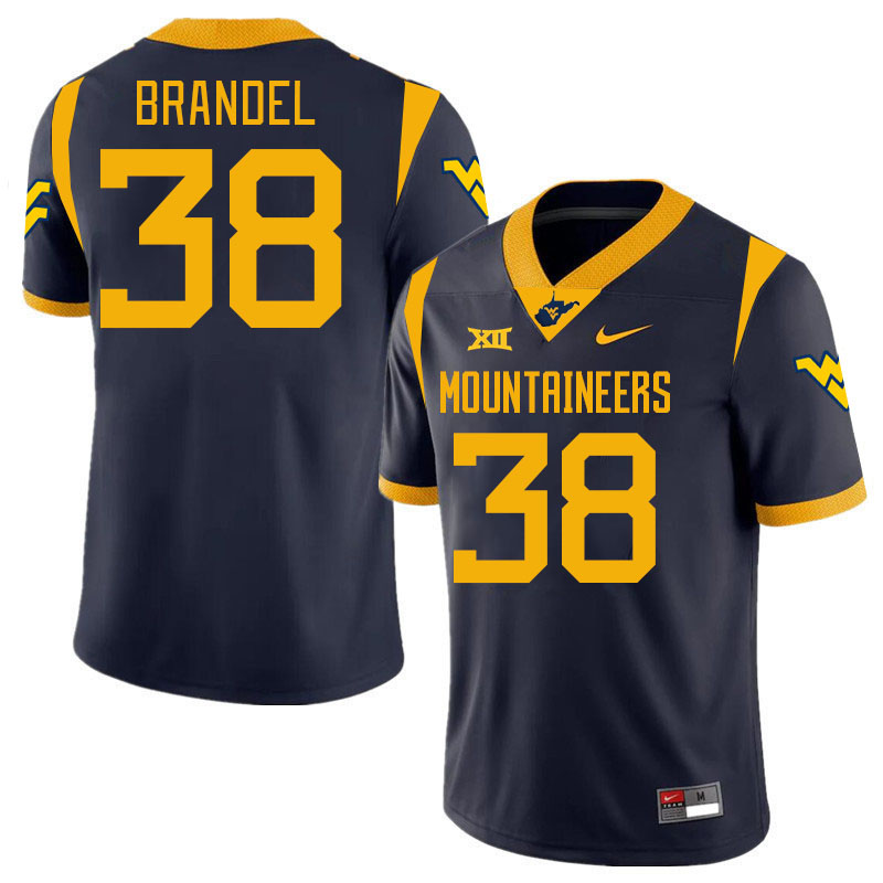 Men #38 Donald Brandel West Virginia Mountaineers College 2024 New Uniforms Football Jerseys Stitche